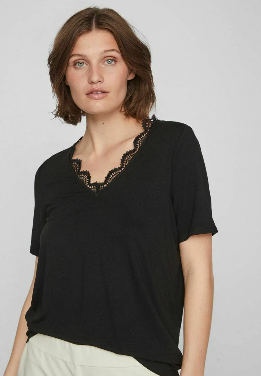 Vila Mit Kurzen Ärmeln V-AusschnittT-Shirt Con StampaBlack Donna T-shirt E Top V1021D1ER-Q11 5 Vila Mit Kurzen Ärmeln V-AusschnittT-Shirt Con StampaBlack Donna T-shirt E Top V1021D1ER-Q11 - immagine 5