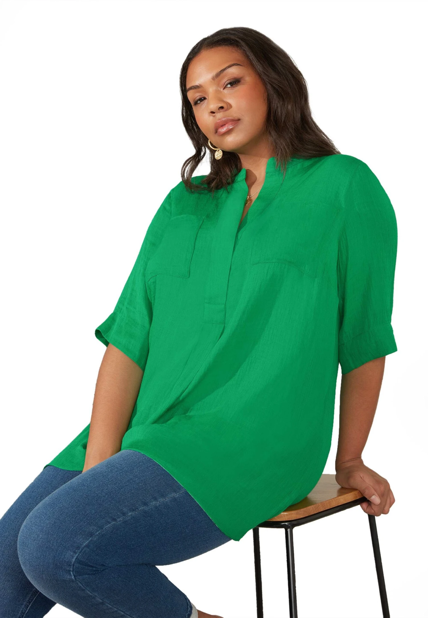 Chambray Highlow CamicettaGreen Donna Camicie E Bluse L0J21E0K3-M11 3 Chambray Highlow CamicettaGreen Donna Camicie E Bluse L0J21E0K3-M11 - immagine 3