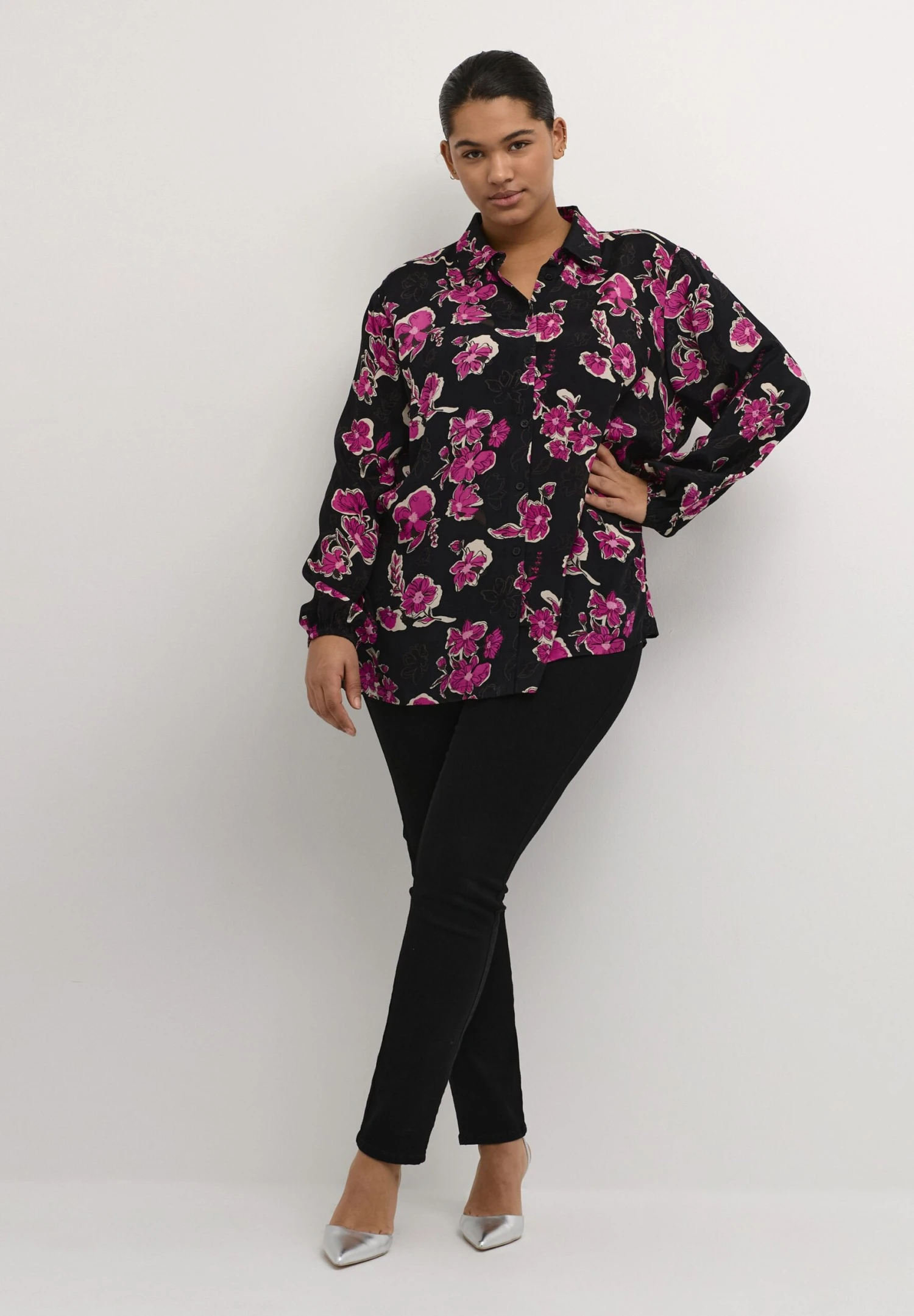 Polla CamiciaFuchsia Red Flower Print Donna Camicie E Bluse KAN21E0CJ-J11 2 Polla CamiciaFuchsia Red Flower Print Donna Camicie E Bluse KAN21E0CJ-J11 - immagine 2