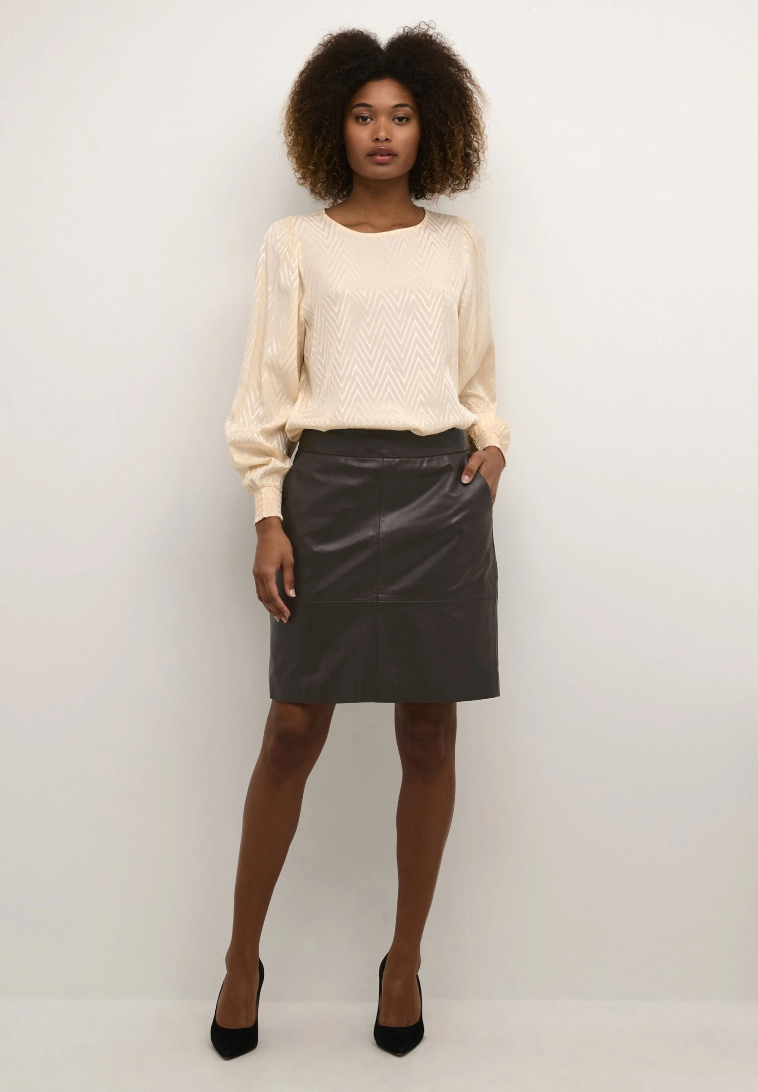 Kaffe Kacassie- Gonna A Tubino - Brown 2 Kaffe Kacassie- Gonna A Tubino - Brown - immagine 2