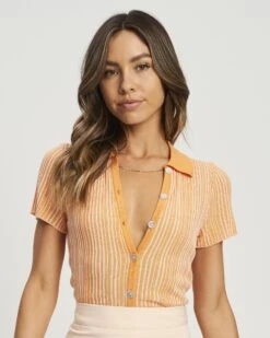 SukiPoloIvory Orange Donna T-shirt E Top SLZ21D00I-H11