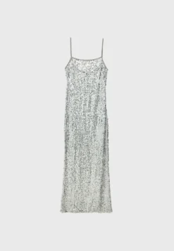 Stradivarius Long Sequinned Vestito EleganteMetallic Grey Donna Vestiti STH21C139-C11 -Vendite Next e0ab71a20802483d9af86274820c0635