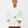 Koton Kangaroo Pocket Detail Cat Embroidered - Felpa Con Cappuccio - Ecru