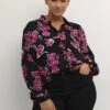 Polla CamiciaFuchsia Red Flower Print Donna Camicie E Bluse KAN21E0CJ-J11
