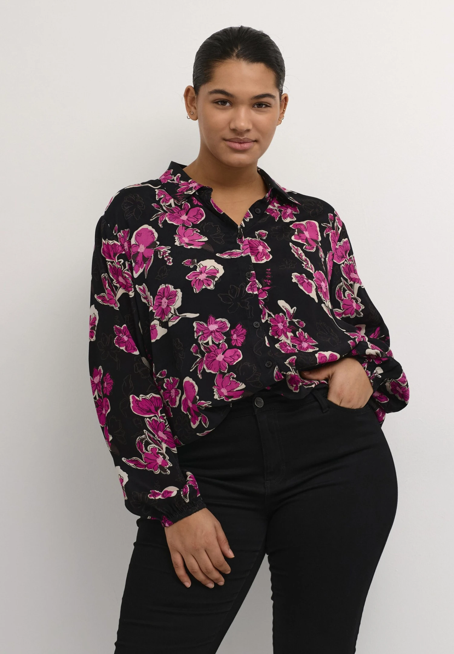 Polla CamiciaFuchsia Red Flower Print Donna Camicie E Bluse KAN21E0CJ-J11 1 Polla CamiciaFuchsia Red Flower Print Donna Camicie E Bluse KAN21E0CJ-J11