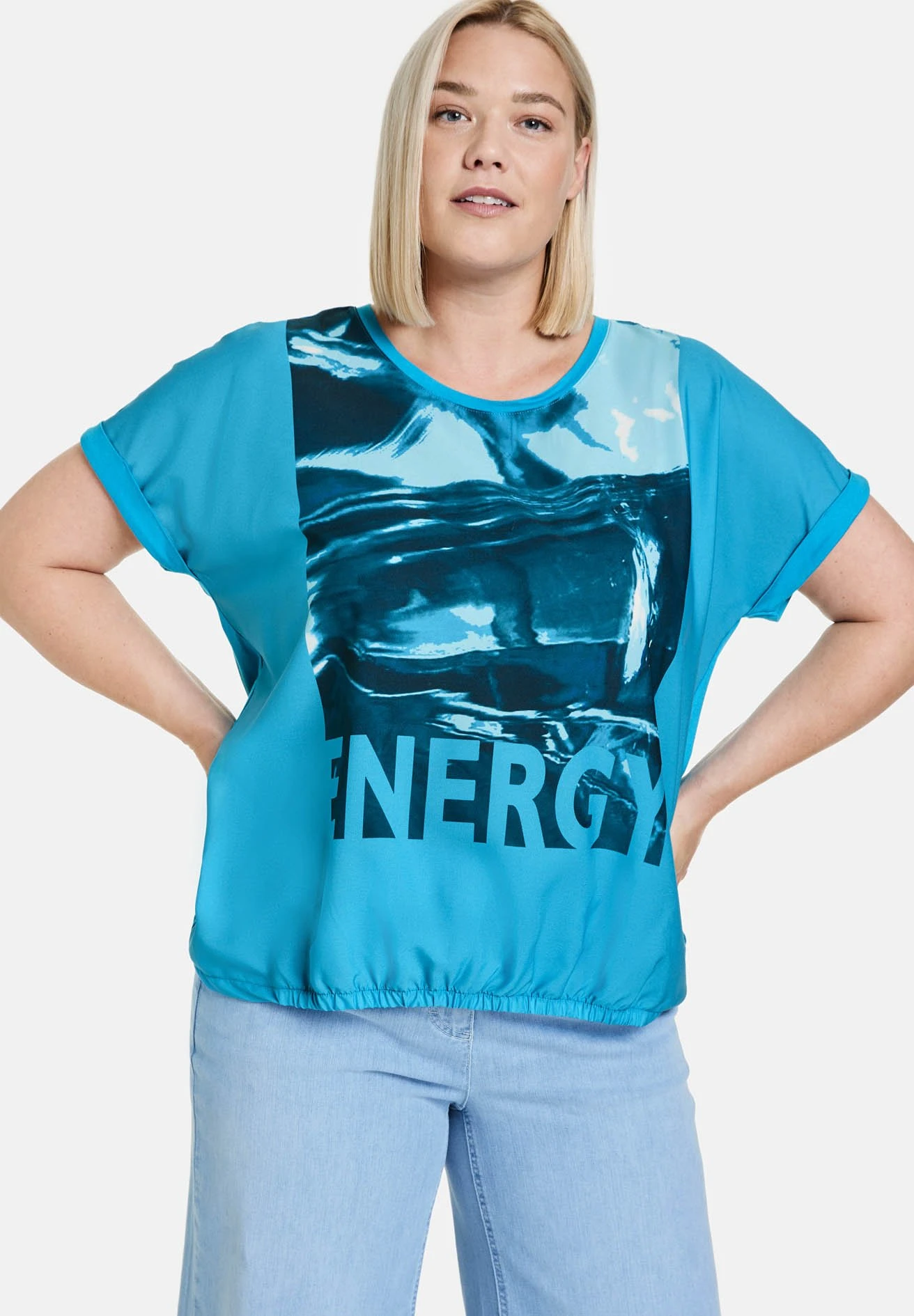 Short Sleeve ShirtT-Shirt Con StampaRiver Blue Gemustert Donna T-shirt E Top SQ621D0CU-K11 1 Short Sleeve ShirtT-Shirt Con StampaRiver Blue Gemustert Donna T-shirt E Top SQ621D0CU-K11