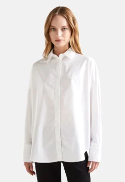 Plain Colour Poplin OversizCamiciaWhite Donna Camicie E Bluse 4BE21E0CF-A11