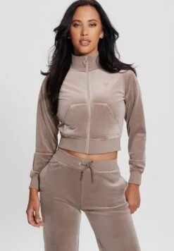 Guess Mit Strass-LogodreieckFelpa Con ZipBraun Donna Felpe GU121J0HL-O11