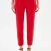 Elastic Back Waist PleatedPantaloniRed Donna Pantaloni ADK21A02M-G11