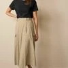 Next Tailored Utility Detail Midi Skirt - Gonna A Portafoglio - Natural