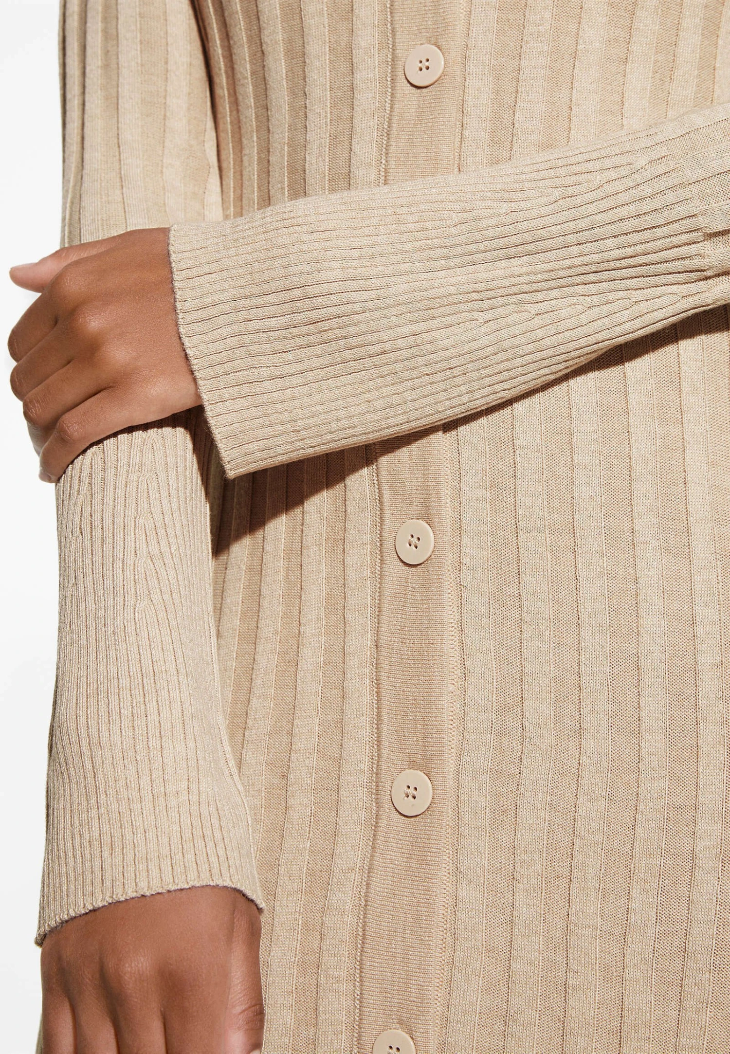 Oysho ButtonedAbito In MagliaBeige Donna Vestiti OY121C0CP-B11 5 Oysho ButtonedAbito In MagliaBeige Donna Vestiti OY121C0CP-B11 - immagine 5