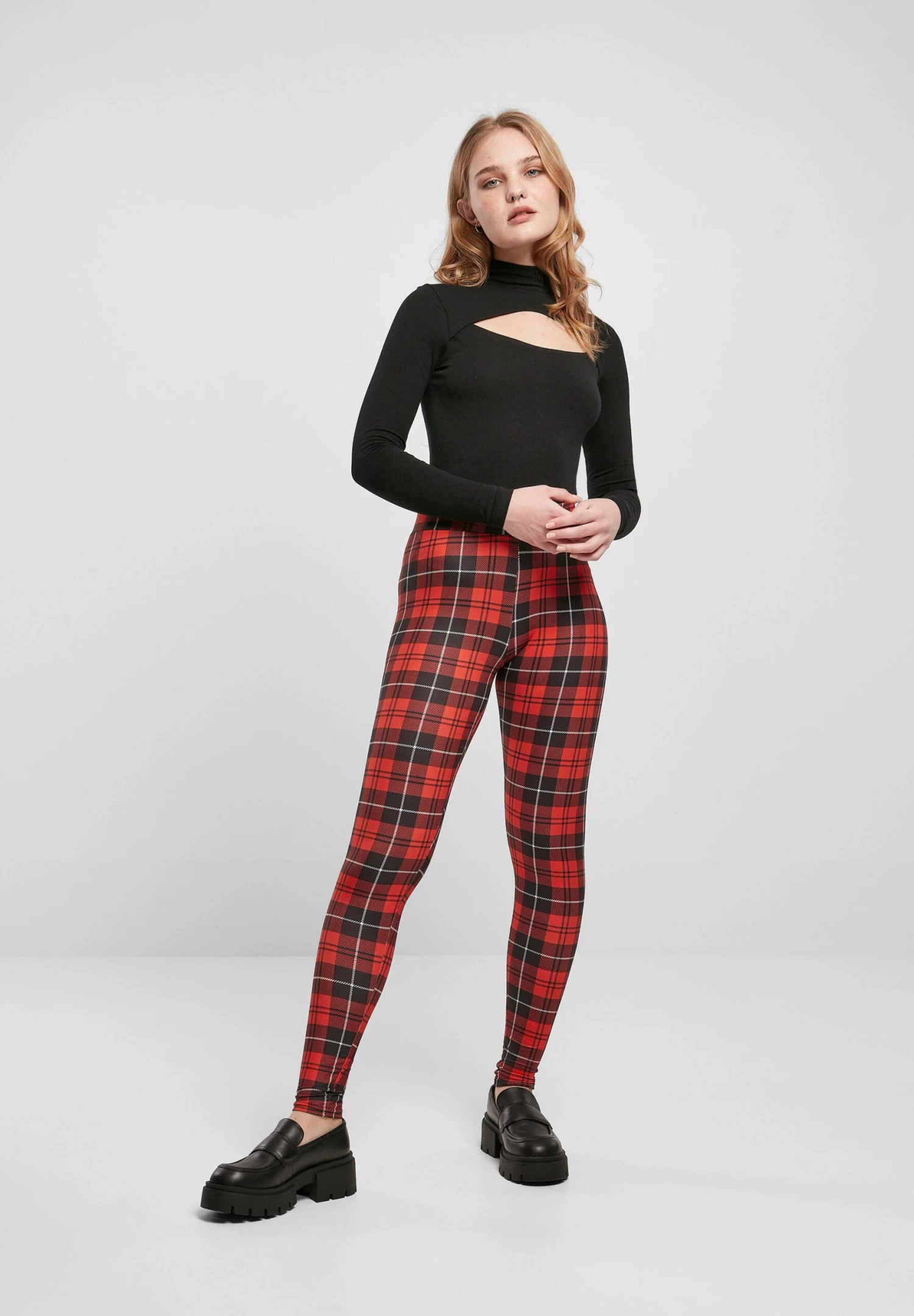 URBAN CLASSICS Soft Aop - Leggings - Redcheck 2 URBAN CLASSICS Soft Aop - Leggings - Redcheck - immagine 2