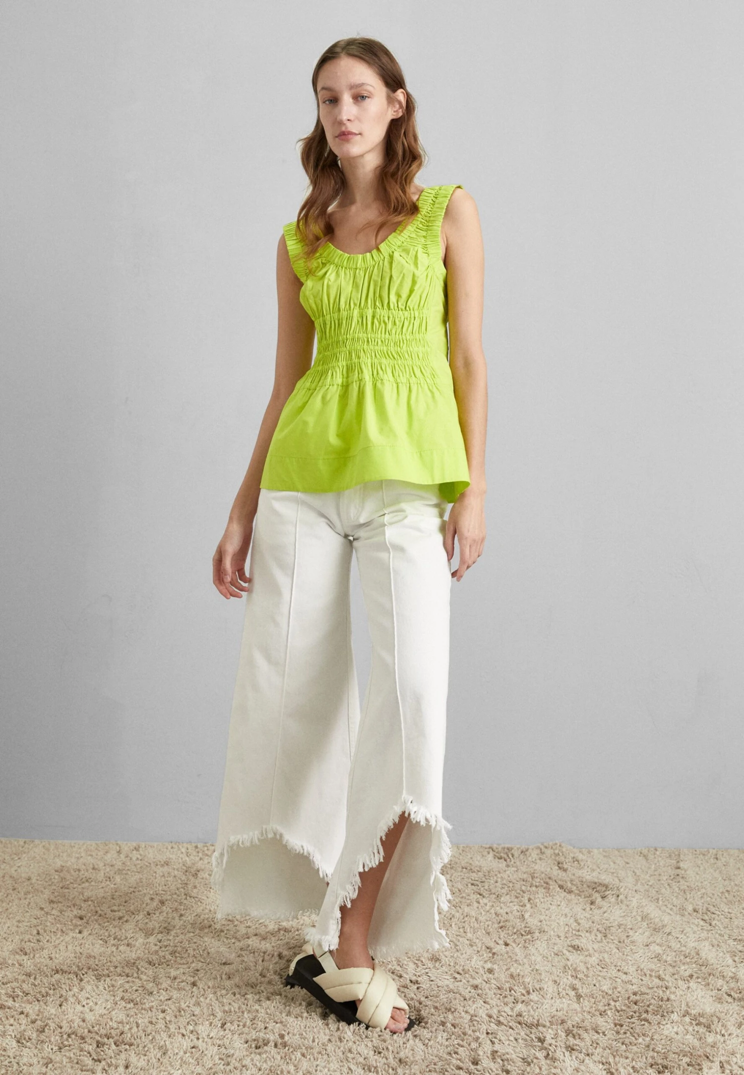 Gathered TankCamicettaGreen Apple Donna T-shirt E Top P1Y21E00L-M11 2 Gathered TankCamicettaGreen Apple Donna T-shirt E Top P1Y21E00L-M11 - immagine 2