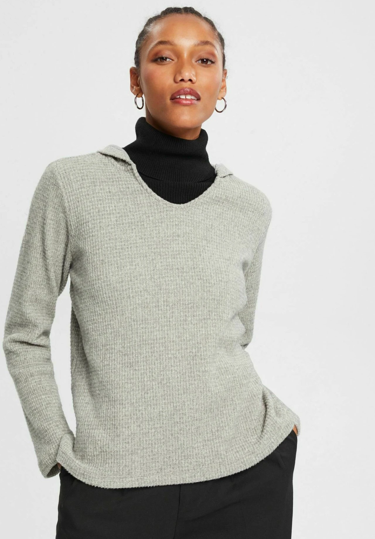 Edc By Esprit Felpa Con CappuccioMedium Grey Donna Felpe ED121J0BQ-C11 1 Edc By Esprit Felpa Con CappuccioMedium Grey Donna Felpe ED121J0BQ-C11