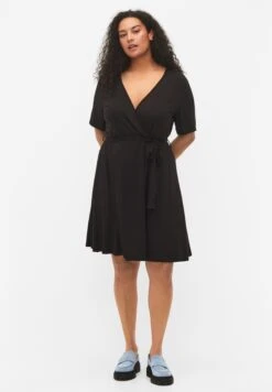 Zizzi Wrapin With Short SleevesVestito Di MaglinaBlack Donna Vestiti Z1721C1G9-Q11 -Vendite Next f2e872ff05044fa4abe31fb18e8cbdba