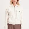 Mit Reissverschluss Und Trucker-KragenGiacca In PileEcru Donna Felpe C2P21I0AC-B11