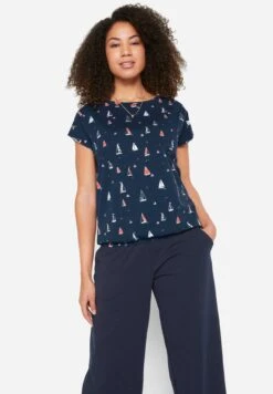 Mit Elastische - T-Shirt Con Stampa - Blau