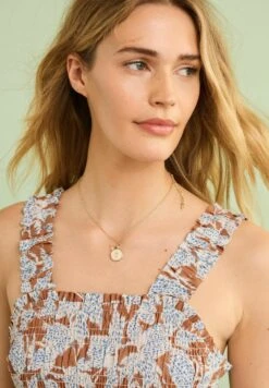 Next Shirred Vestito LungoBrown Floral Donna Vestiti NX321C3D1-O11