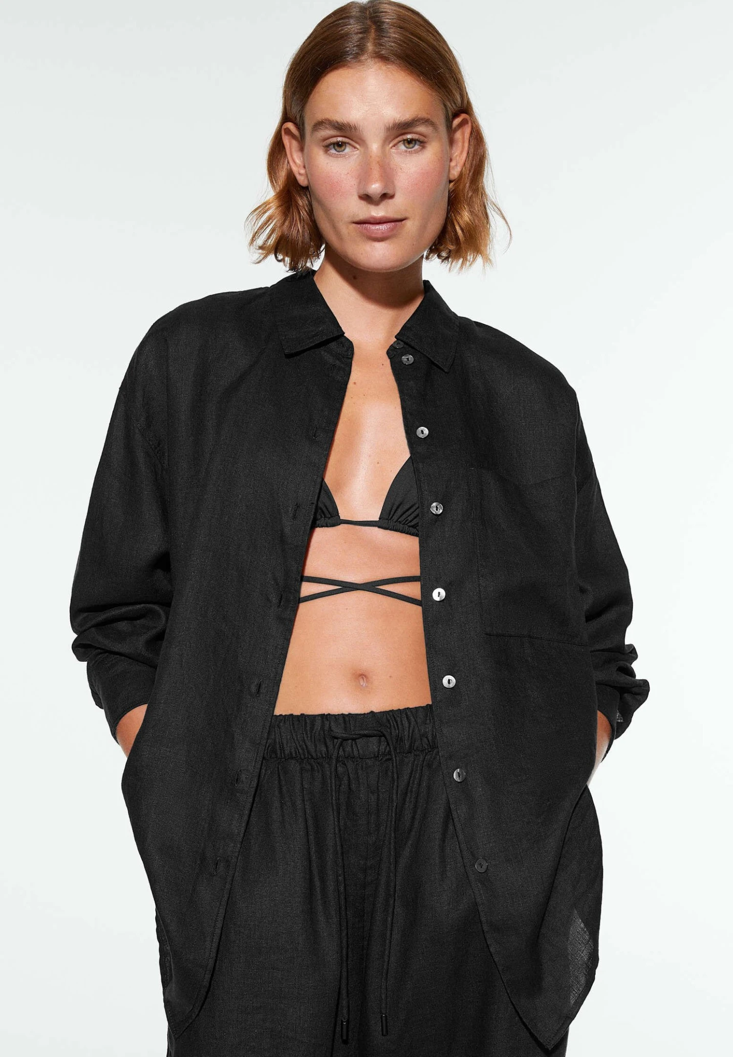 Oysho GinghamLong-SleevedCamiciaBlack Donna Camicie E Bluse OY121E06K-Q11 1 Oysho GinghamLong-SleevedCamiciaBlack Donna Camicie E Bluse OY121E06K-Q11