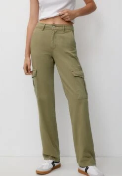 PULL & BEAR Pocket Pantaloni CargoDark Green Donna Pantaloni PUC21A0SC-M11