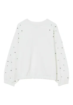 Con Perle FelpaBianco Donna Felpe CSM21I00U-A11